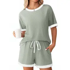 TIOZONEY - Conjuntos de ropa de mujer-Verde