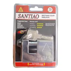 GENERICO - Candado De Seguridad + 3 Llaves Anti Napoleón 70mm anti robo