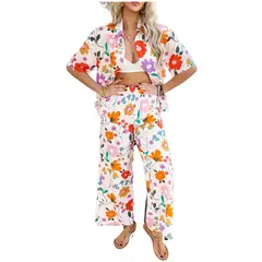 TIOZONEY - Conjunto de estilo bohemio para mujer-Blanco