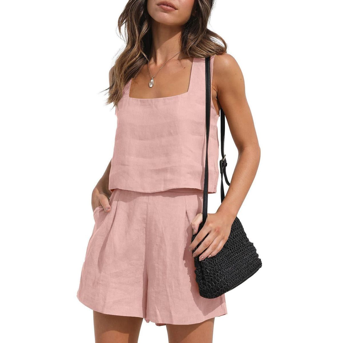 TIOZONEY - Conjuntos de ropa de mujer-Rosa