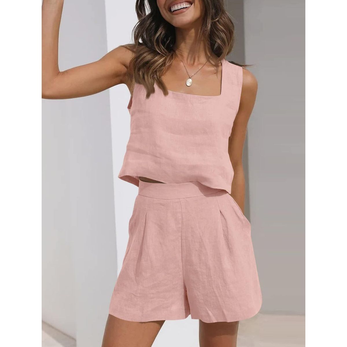 TIOZONEY - Conjuntos de ropa de mujer-Rosa