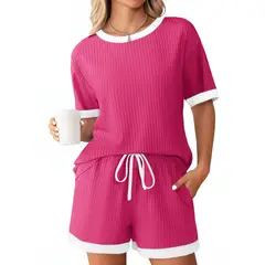 TIOZONEY - Conjuntos de ropa de mujer-Rosa