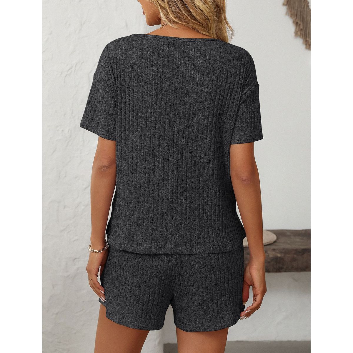 TIOZONEY - Conjuntos de ropa de mujer-Negro