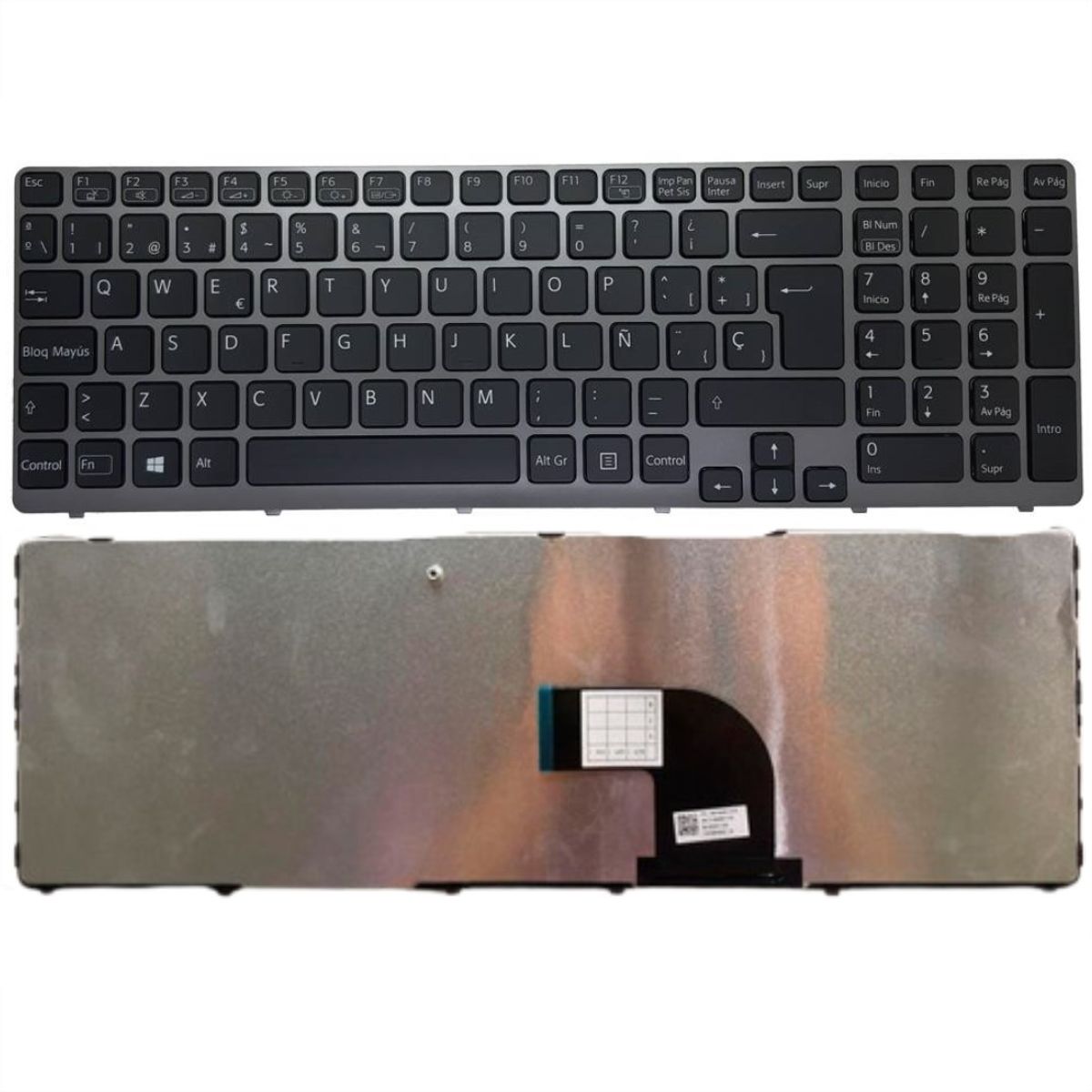 SONY - TECLADO SONY SVE15A FRAME GRIS ESPAÑOL NEGRO