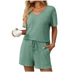 TIOZONEY - Conjuntos de ropa de mujer-Verde