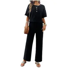 TIOZONEY - Traje de manga corta de punto para mujer-Nergo
