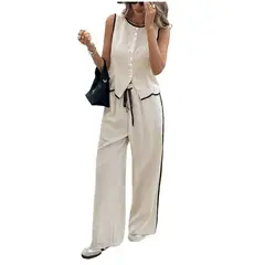 TIOZONEY - Conjunto informal para mujer-Beige