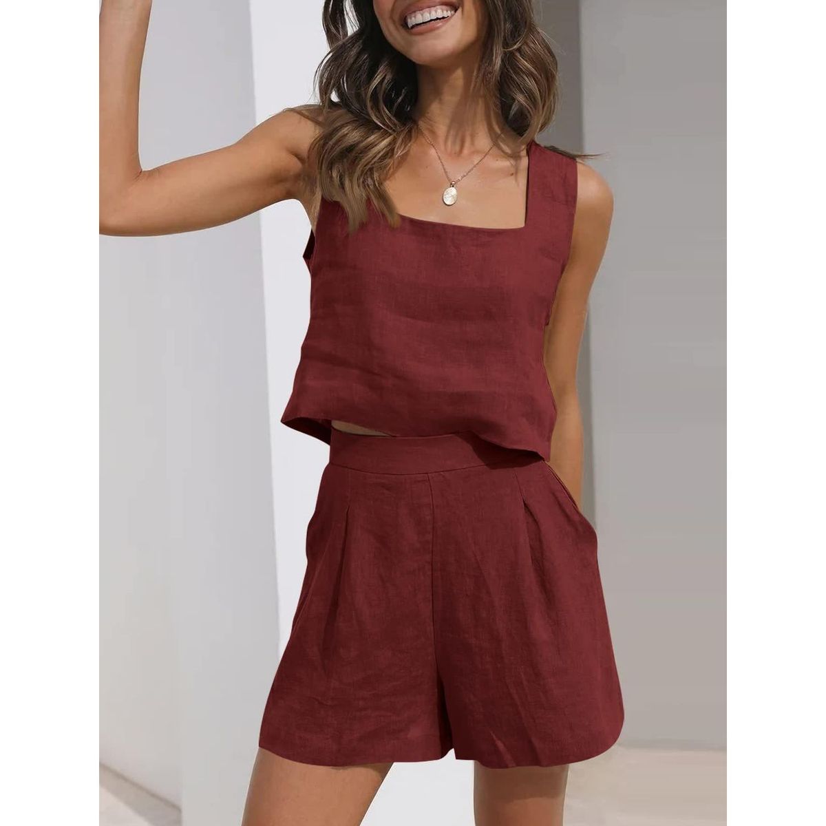 TIOZONEY - Conjuntos de ropa de mujer-Rojo