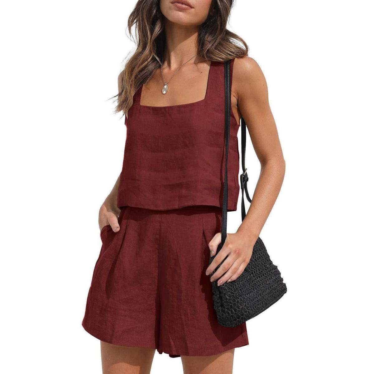 TIOZONEY - Conjuntos de ropa de mujer-Rojo