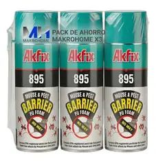 AKFIX - Set X3 Sellador Espuma 895 Anti Ratones E Insectos