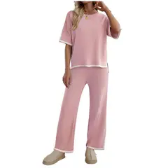 TIOZONEY - Trajes casuales para mujer-Rosa