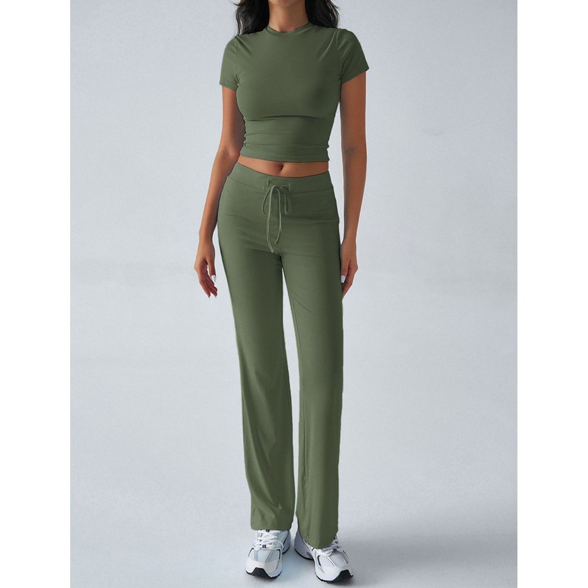 TIOZONEY - Conjunto deportivo para mujer-Verde