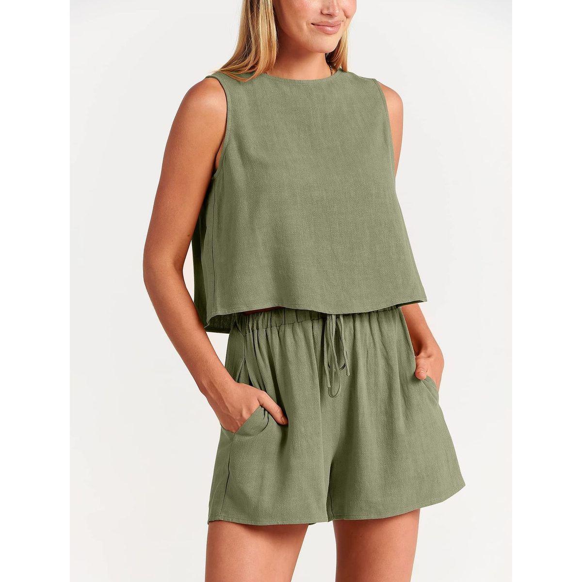 TIOZONEY - Conjuntos de ropa de mujer-Verde