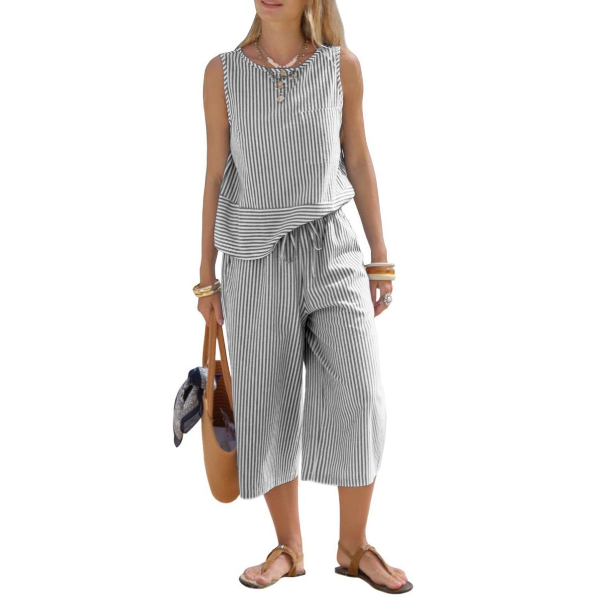 TIOZONEY - Conjuntos de ropa de mujer-Blanco
