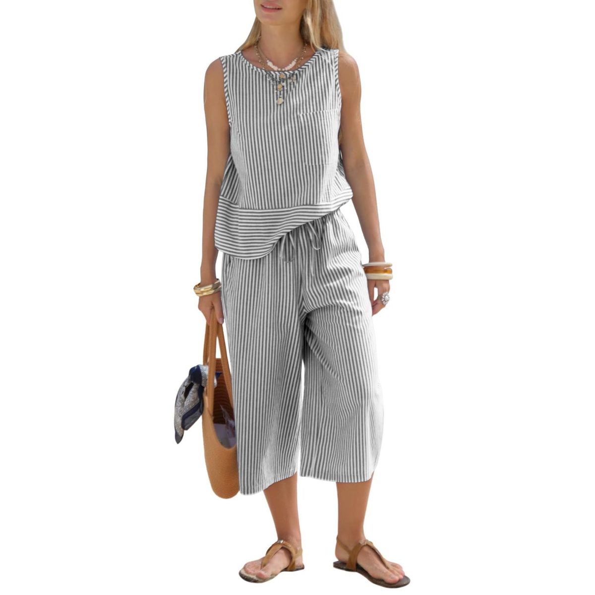 TIOZONEY - Conjuntos de ropa de mujer-Blanco