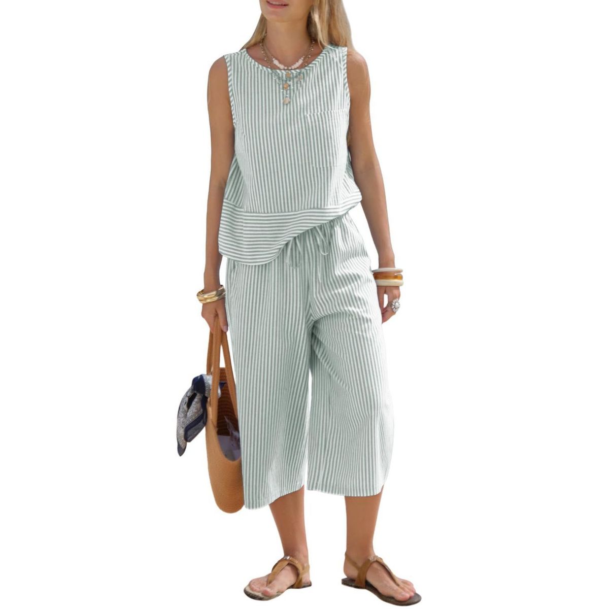 TIOZONEY - Conjuntos de ropa de mujer-Verde