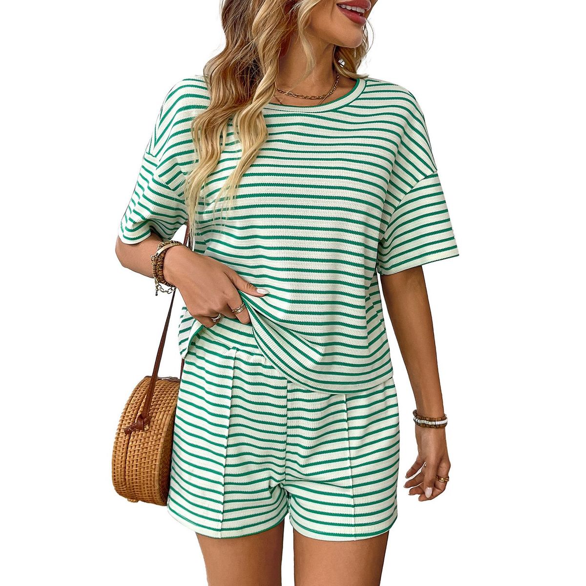 TIOZONEY - Conjuntos de ropa de mujer-Verde