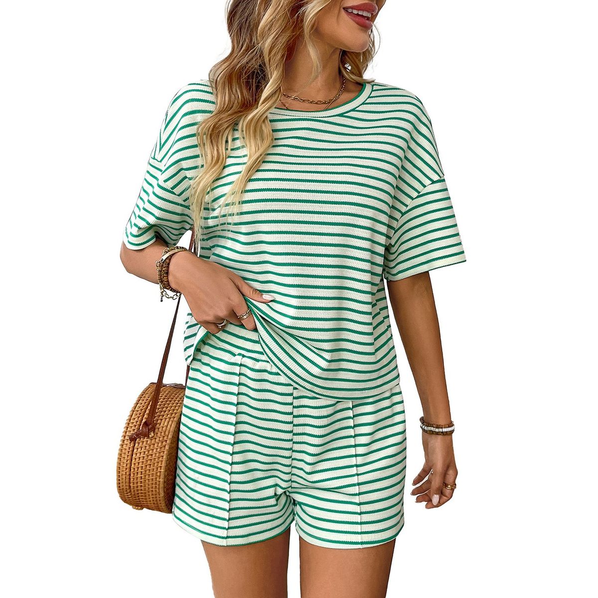 TIOZONEY - Conjuntos de ropa de mujer-Verde