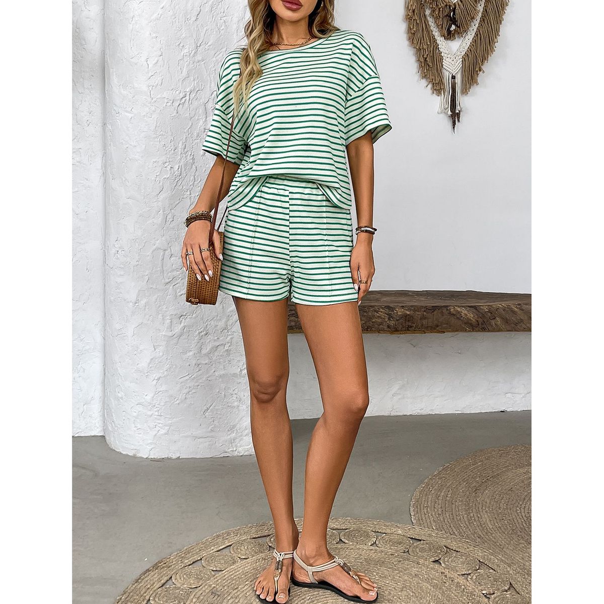 TIOZONEY - Conjuntos de ropa de mujer-Verde