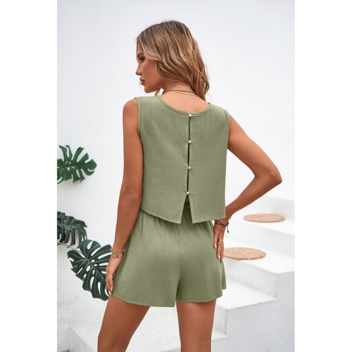 TIOZONEY - Conjuntos de ropa de mujer-Verde