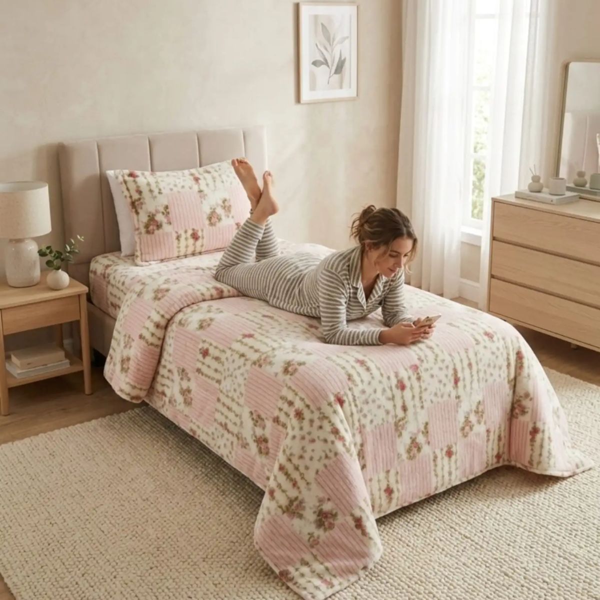 GENERICO - Sábanas Polar Soft Grueso Plaza y Media Ultra Suave