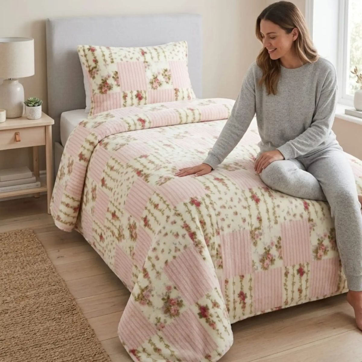 GENERICO - Sábanas Polar Soft Grueso Plaza y Media Ultra Suave