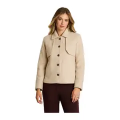 LORENZO DI PONTTI - Chaqueta Beige Manga Larga Elasticidad Nula Con Forro Calce Normal Tela Plano