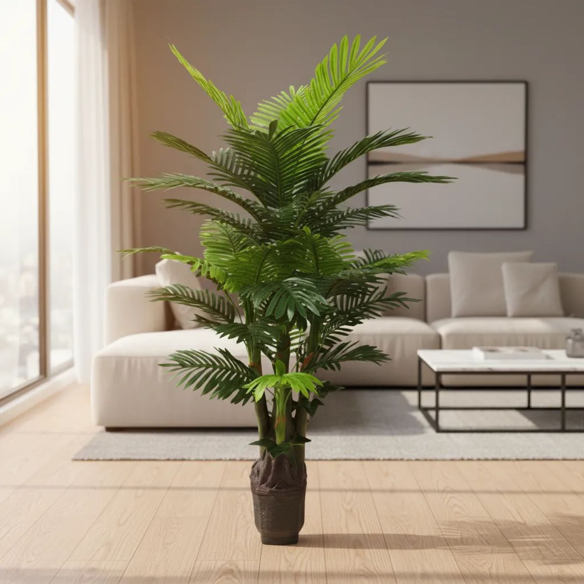 GENERICO - Planta Artificial Palmera Decorativa 1,50CM para Interior de Hogar