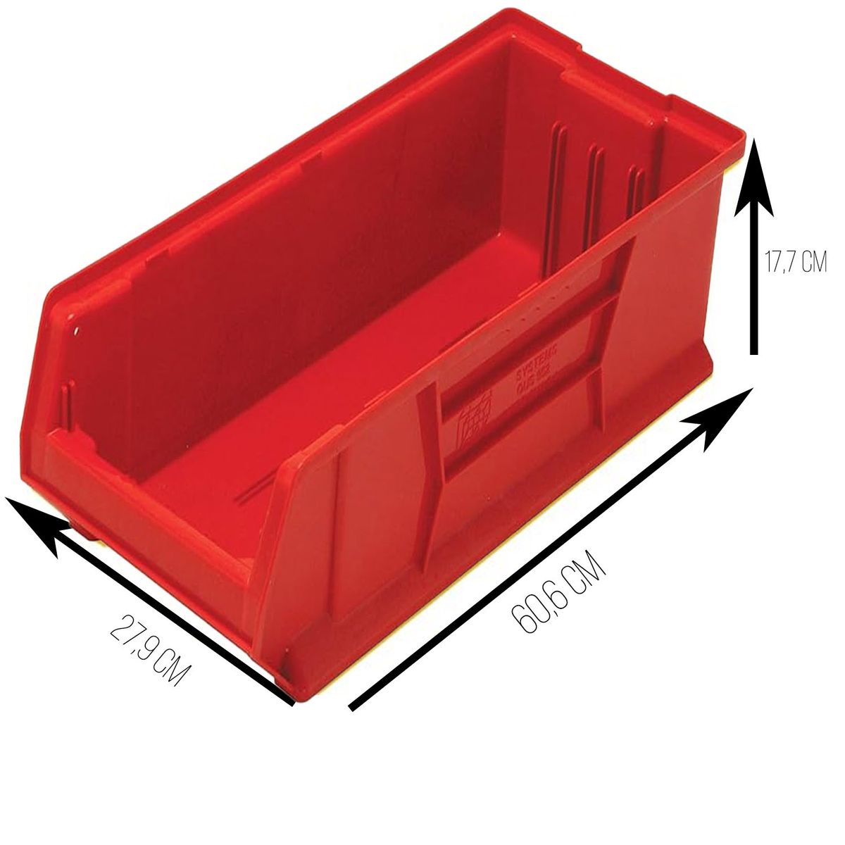QUANTUM - Caja Organizadora Qus952 Apilable 60,6x27,9x17,7 - Rojo - 2u