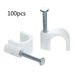 GENERICO - Grapa / Grampa Rg6 8mm Bolsa 100 Unidades Color Blanco