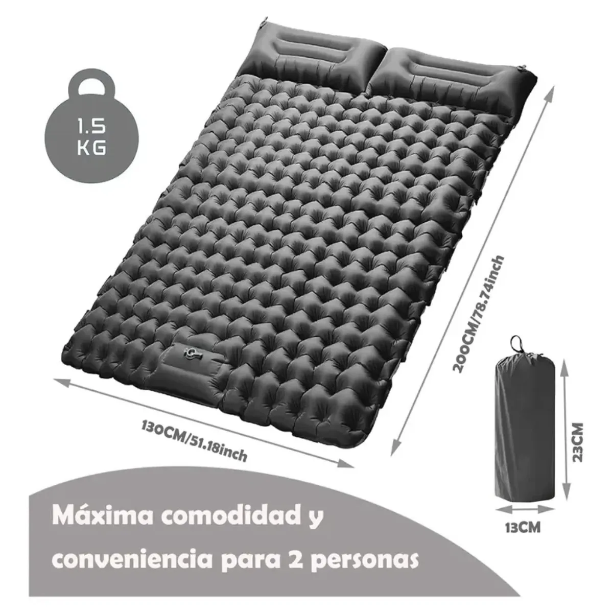 GENERICO - Colchón Inflable Portátil Acampar Dormir Doble Ultraligera BELUG