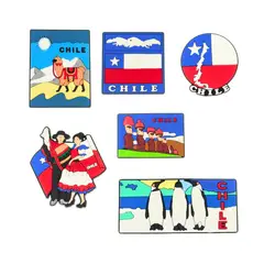 SOLEIO - Pack 6 Imanes de Goma Refrigerador Decorativo Recuerdo Chile