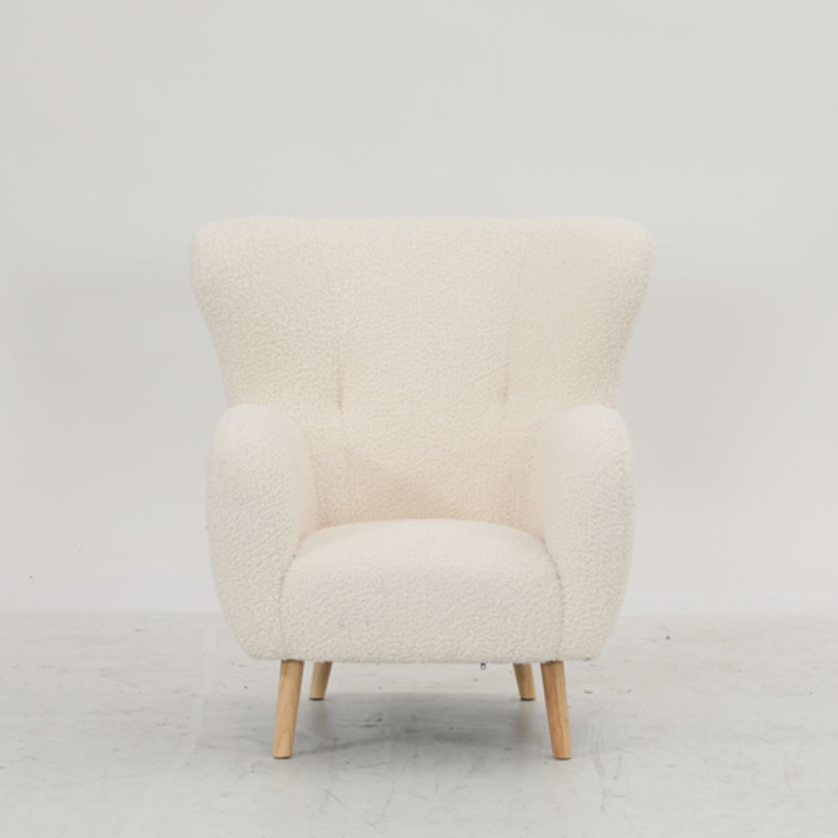 Sillón Poltrona Aspen de Tela Sherpa y Madera - Blanco, marca AGUILA - Foto 2