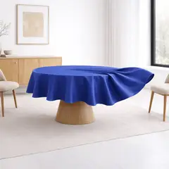 AZ AURAZEUS - Mantel De Mesa Redondo Tela Hule Antimancha Impermeable Azul Az