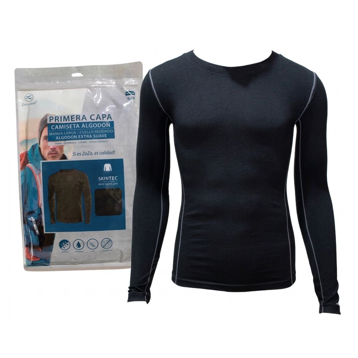 EKOL TACTICA MILITAR - Camiseta Primera Capa Algodón Invierno Deportiva