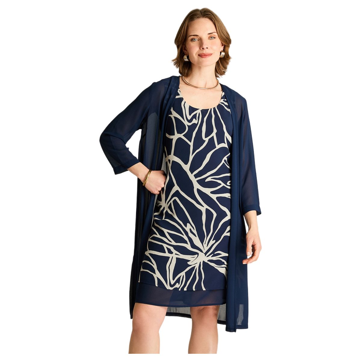 LORENZO DI PONTTI - Vestido twin set Midi Azul