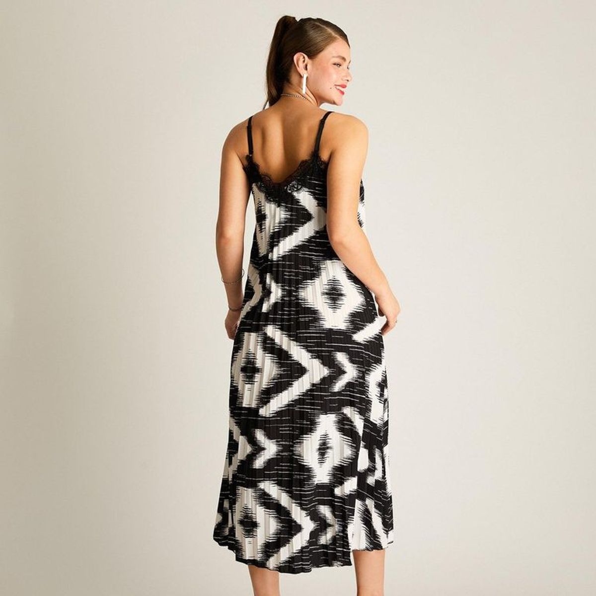 LORENZO DI PONTTI - Vestido Midi Plisado Zebra