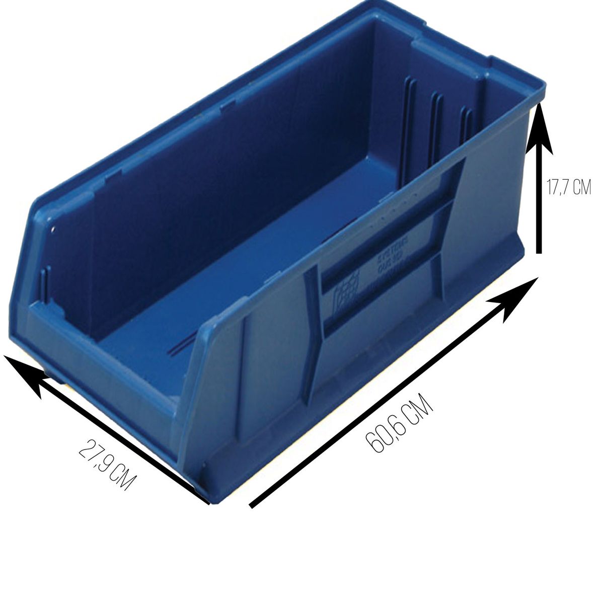 QUANTUM - Caja Organizadora Qus952 Apilable 60,6x27,9x17,7 - Azul - 2u
