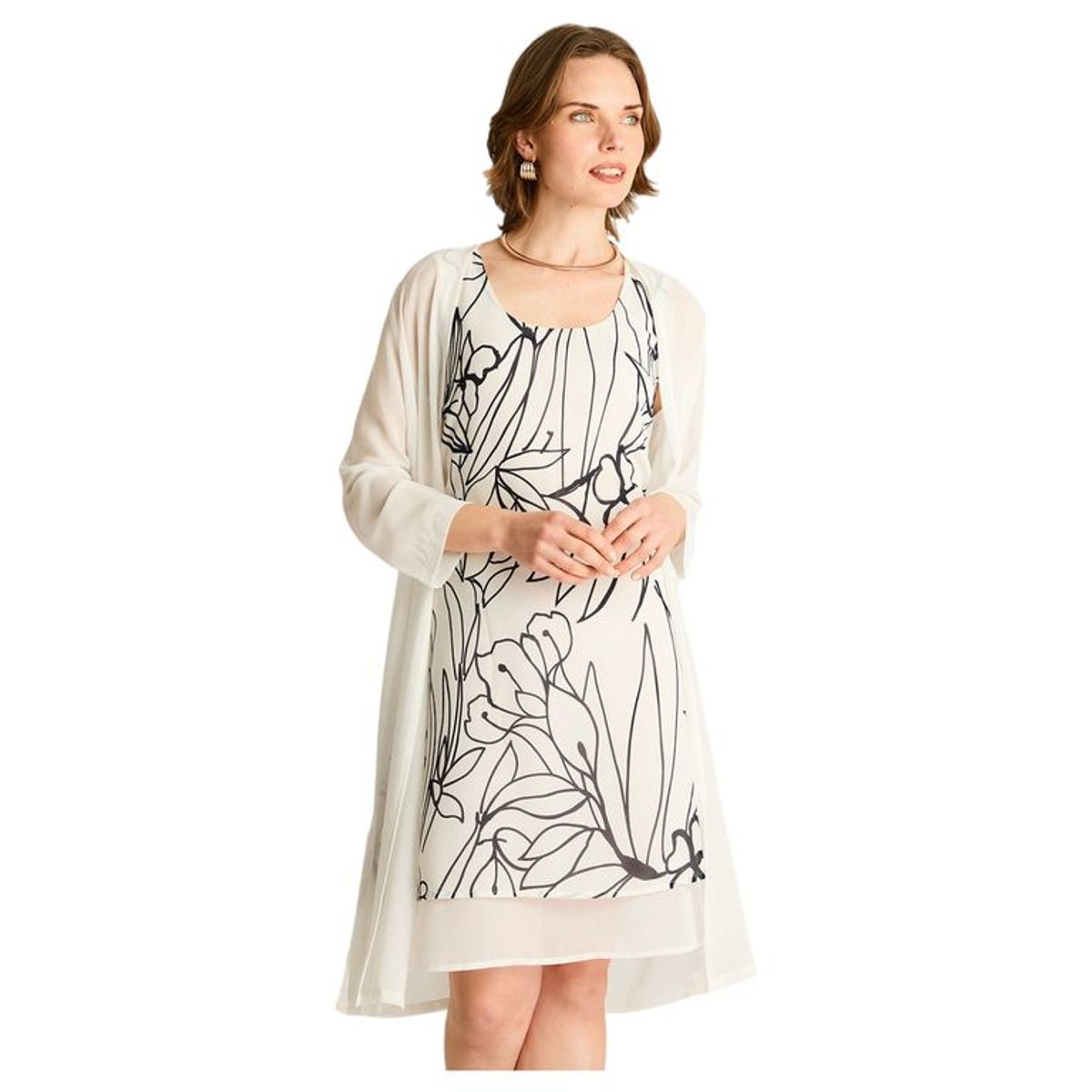 LORENZO DI PONTTI - Vestido twin set Midi Crudo
