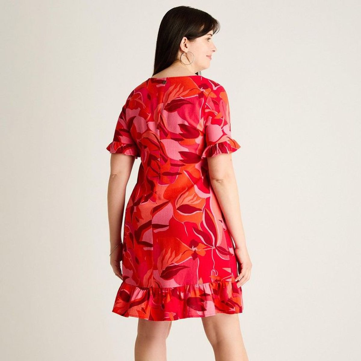 LORENZO DI PONTTI - Vestido Corto Rojo No Elasticado Sin Forro Calce Holgado