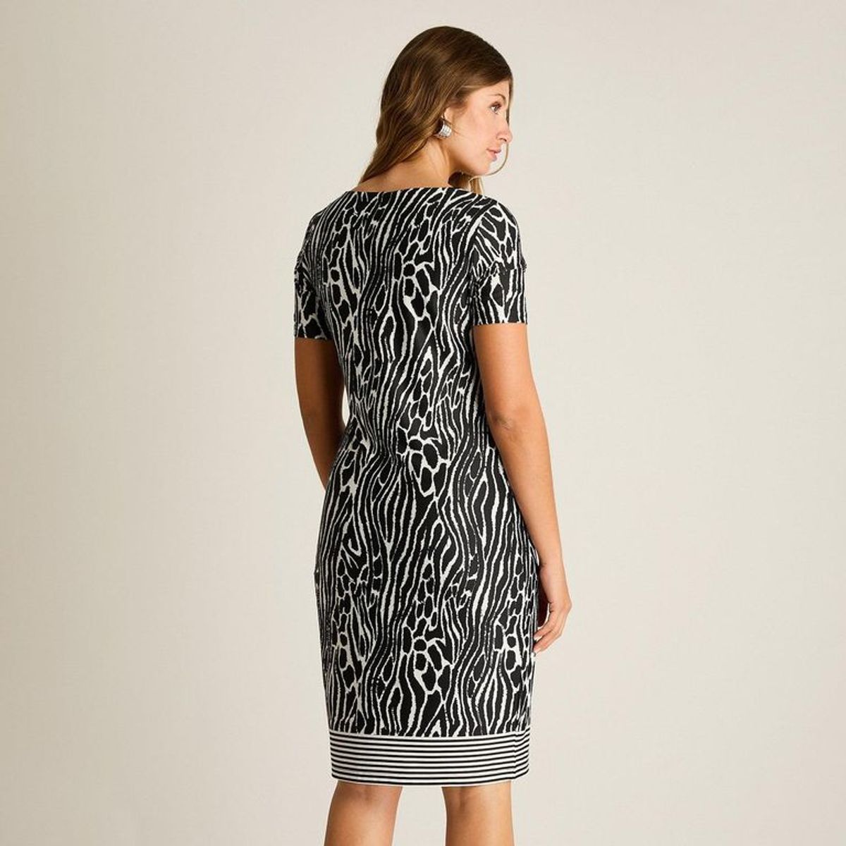 LORENZO DI PONTTI - Vestido Corto Negro Estampado