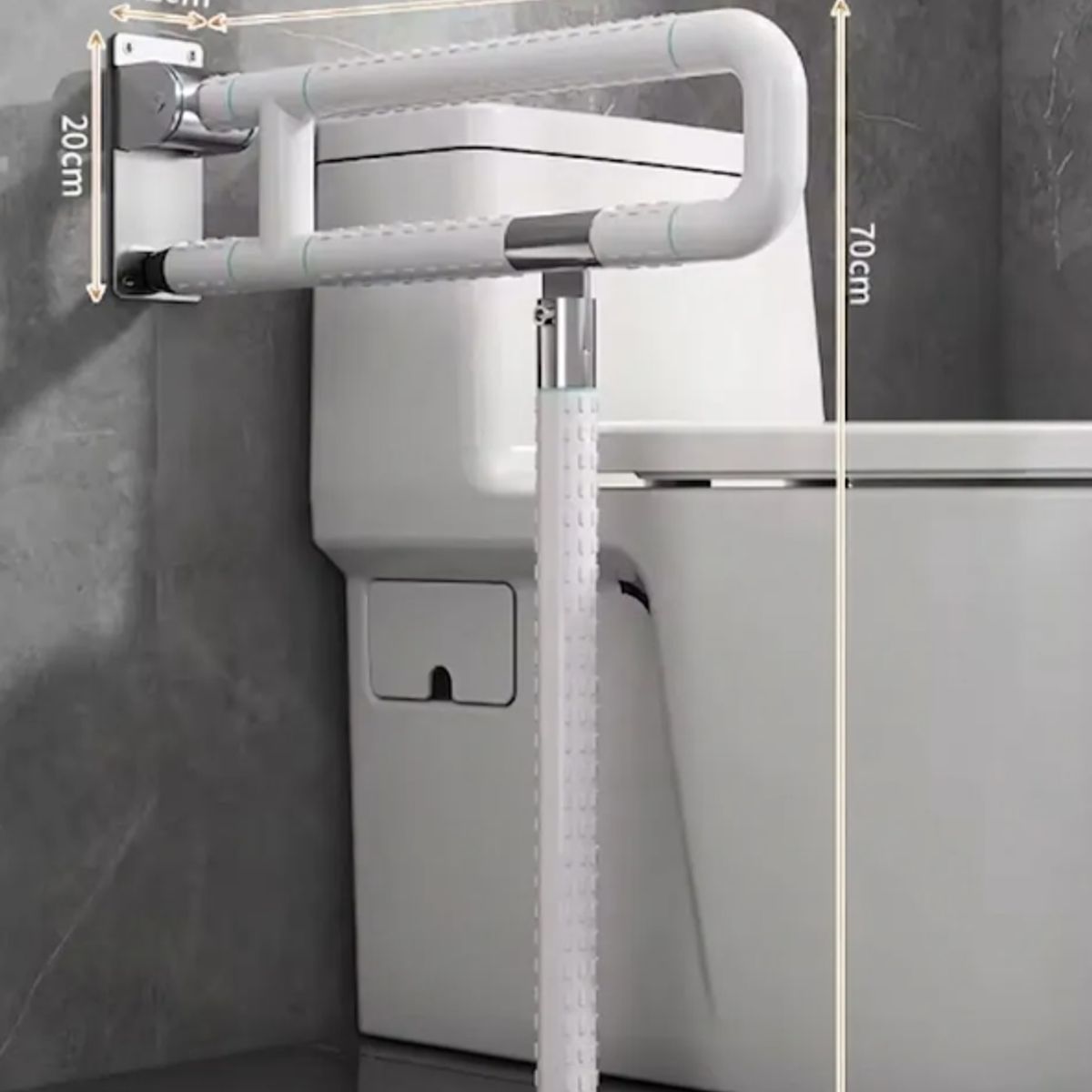 GENERICO - Barra De Apoyo Abatible 60cm Baño Discapacitados Adultomayor