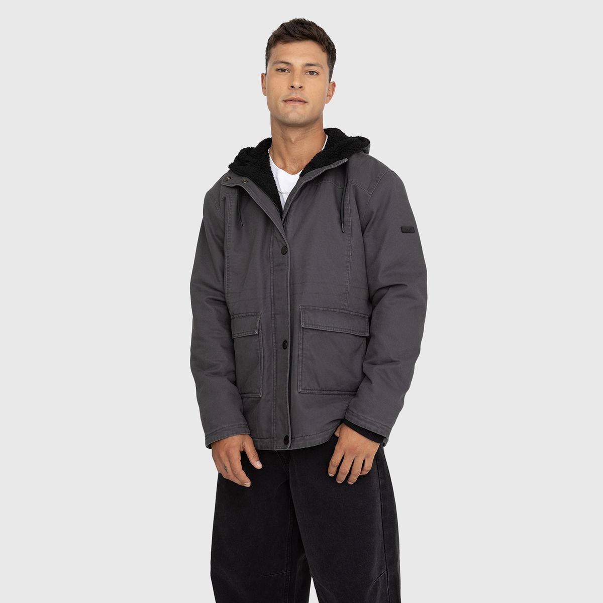 BLACK - Chaqueta Canvas Gris Black Bubba