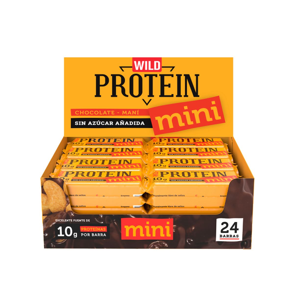 GENERICO - Mini Barra Wild Protein Chocolate Maní 24 unidades