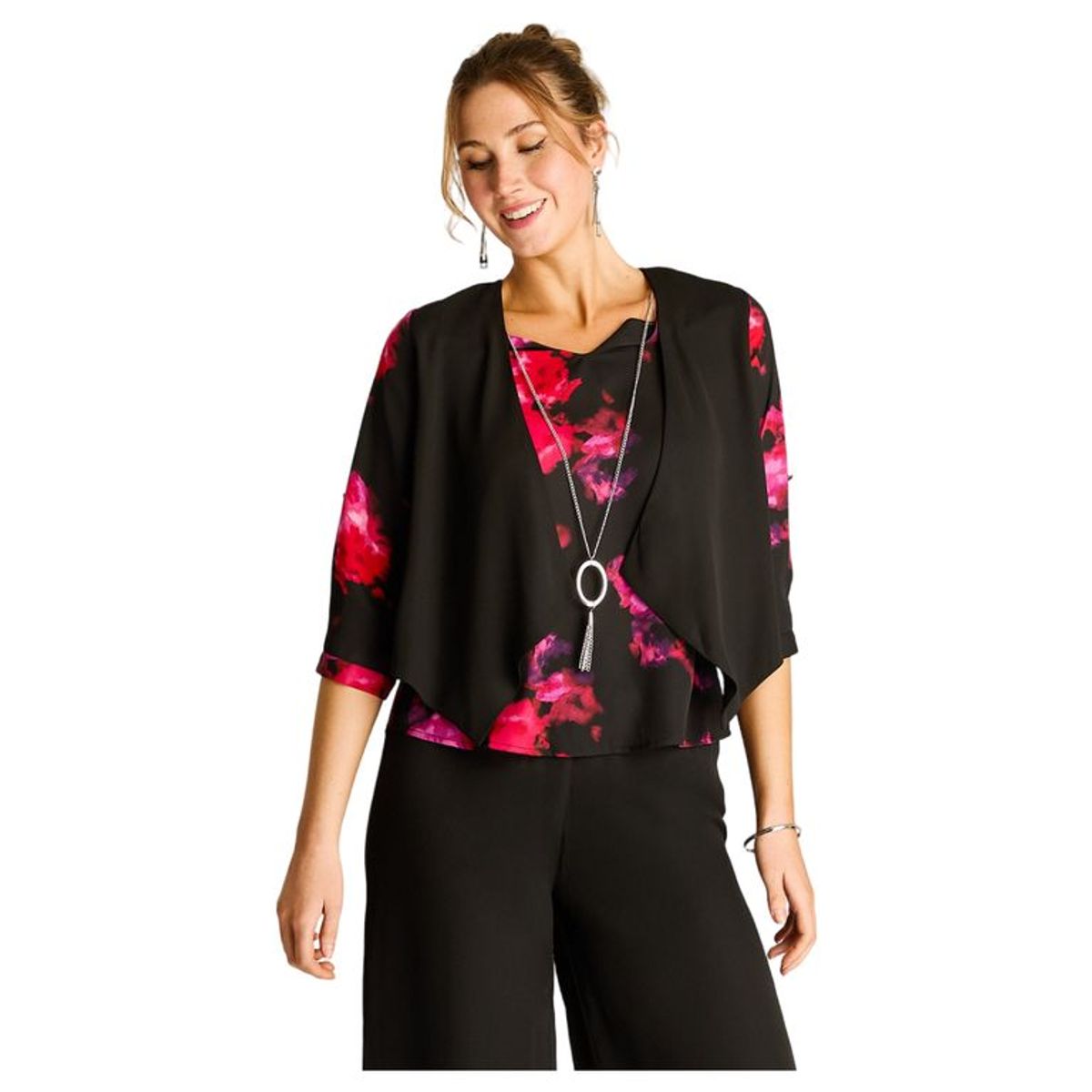 LORENZO DI PONTTI - Blusa Estampada con Chaleco Integrado