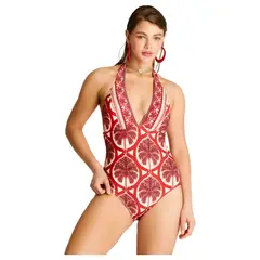 LORENZO DI PONTTI - Traje de Baño Entero Burdeo Mujer