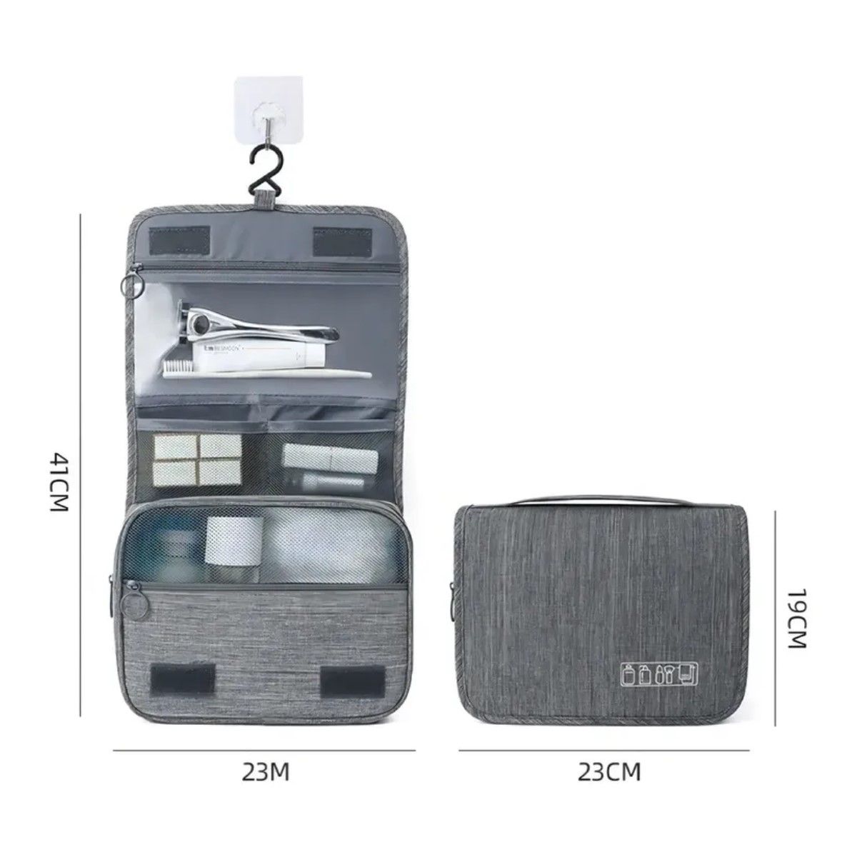 GENERICO - Bolsa Viaje Cosmético Organizador De Maquillaje Impermeable Color Gris BELUG