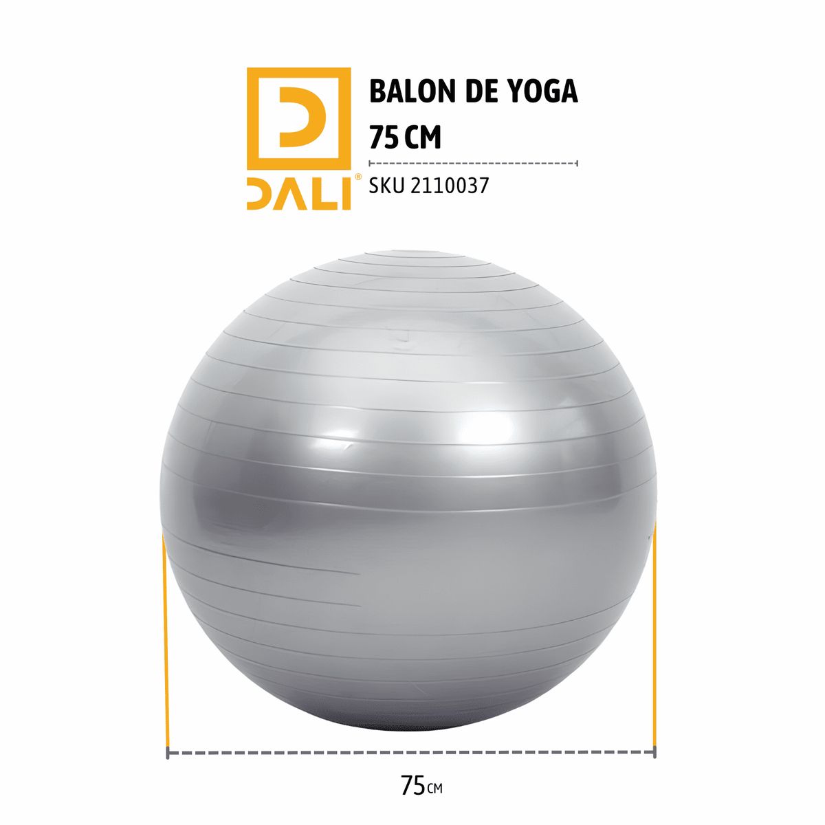 DALI - Balón de Yoga 75cms con inflador Colores surtidos