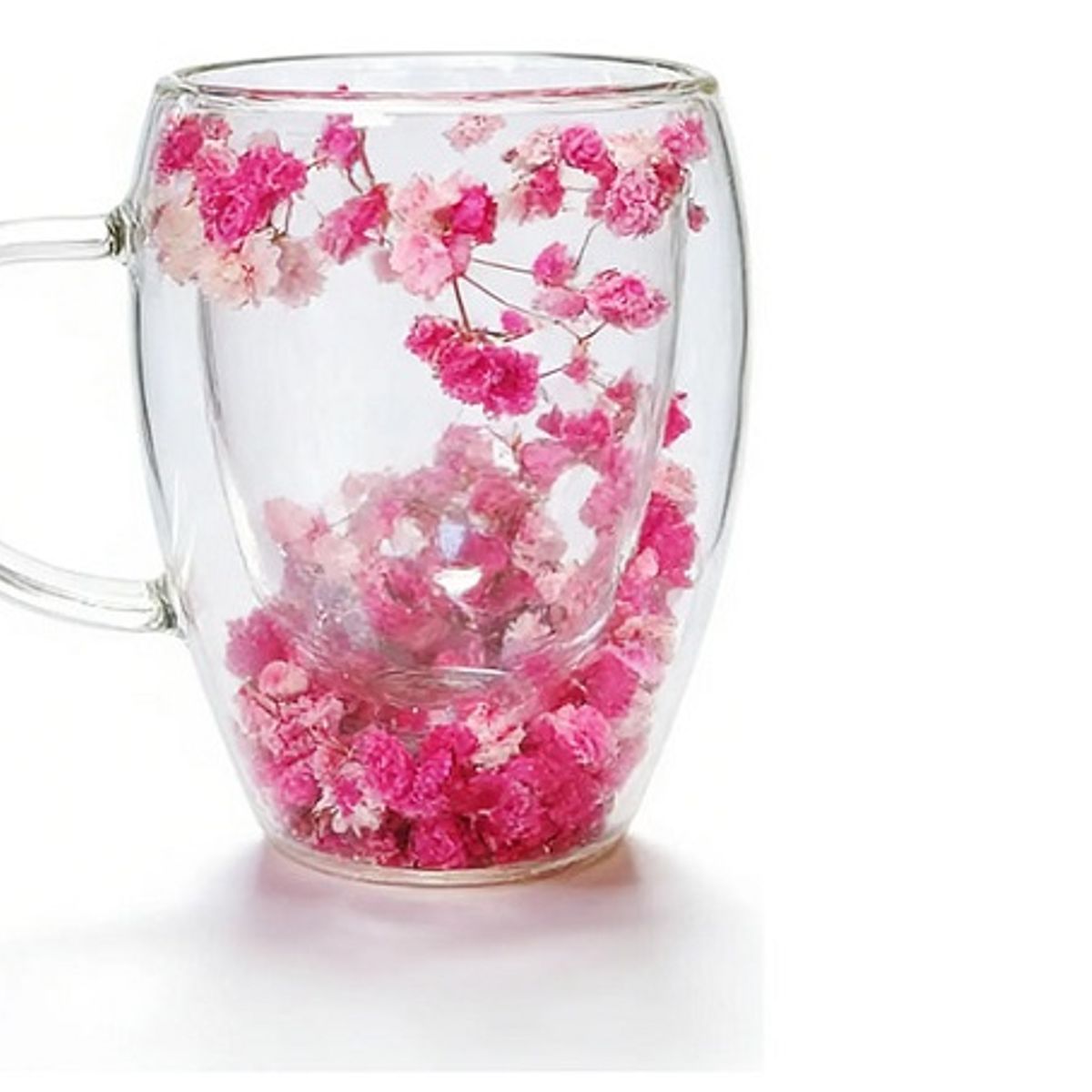 GENERICO - TAZAS DOBLE PARED CON FLORES ETERNAS 350ML 12cm * 8 cm