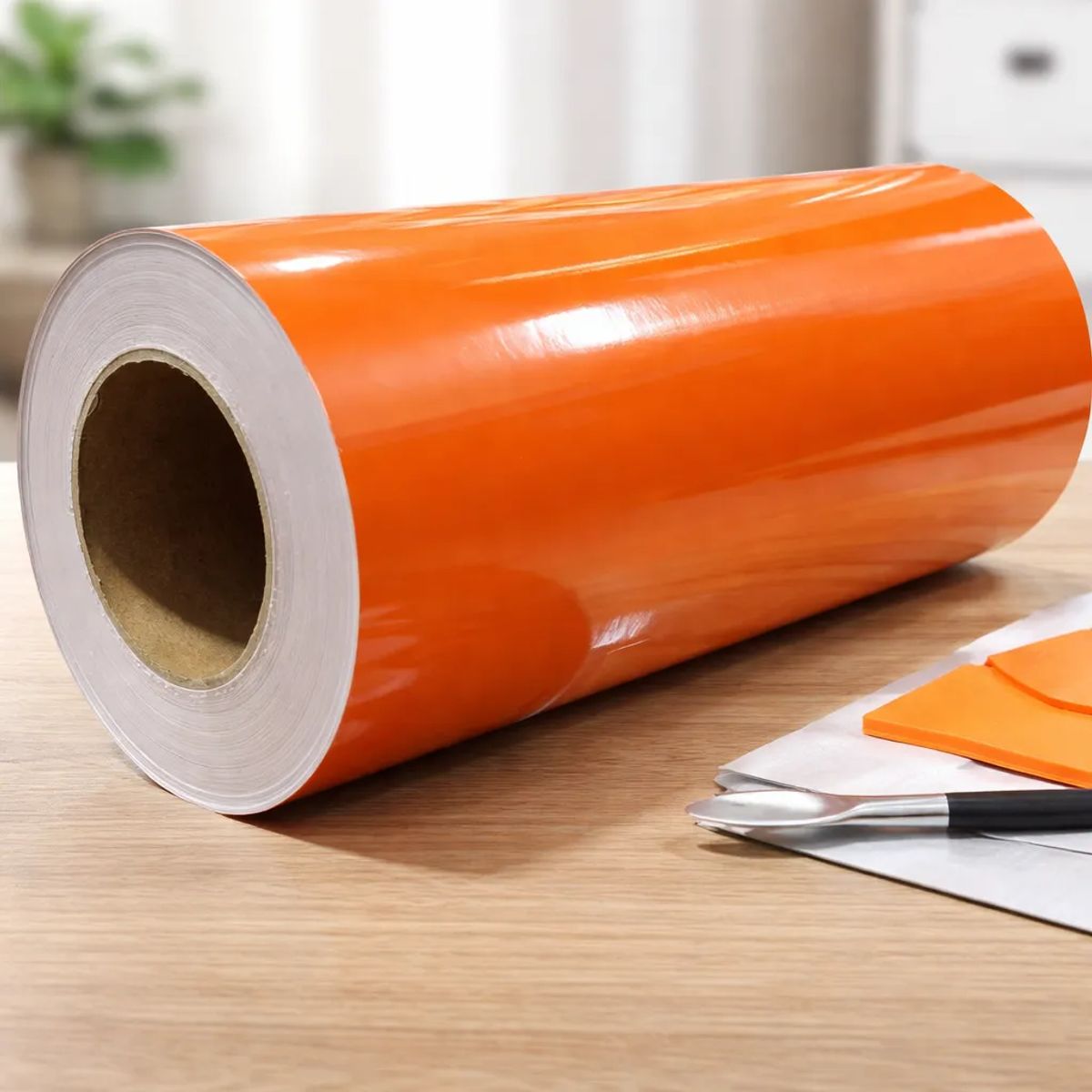 NEON - Vinilo Adhesivo De Corte Decorativo Naranja Zanahoria 30 Cms X 5 Mts